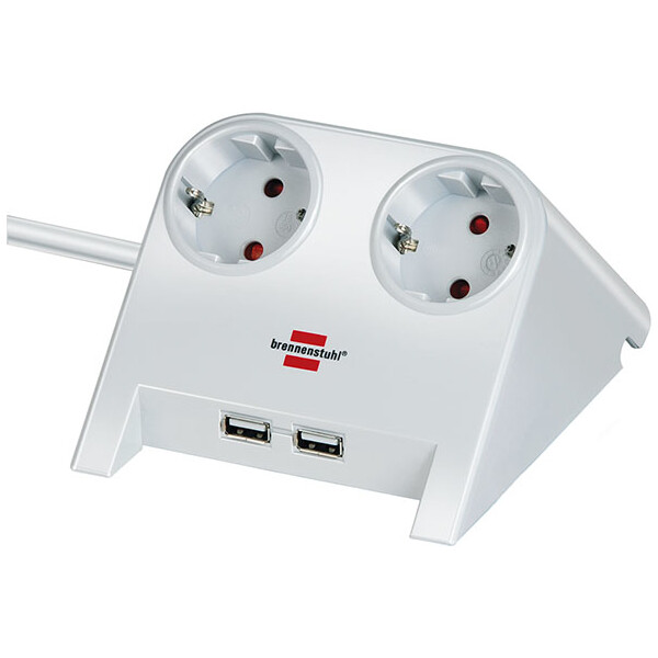 Brennenstuhl 1153520222, 1,8 m, Drinnen, Weiß, 2 AC-Ausgänge, Weiß, 1 Stück(e)
