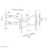 Neomounts Monitor-Wandhalterung, 200 x 200 mm, 600 x 400...