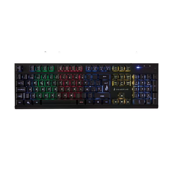 Surefire KingPin X2, Kabelgebunden, USB, Membran Key Switch, QWERTZ, RGB-LED, Schwarz, Metallisch
