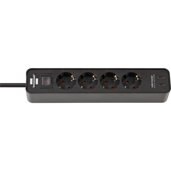 Brennenstuhl 1153240106, 1,5 m, Drinnen, IP20, Schwarz, 4 AC-Ausgänge, 240 V