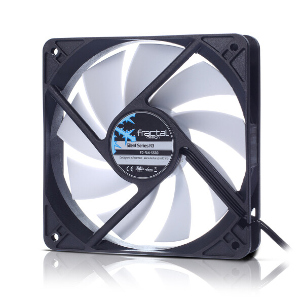 Fractal Design Silent Series R3 50mm, Ventilator, 5 cm, 3500 RPM, 19 dB, 6,8 cfm, Schwarz, Weiß