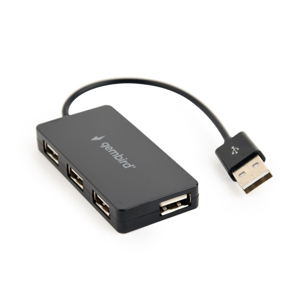 Gembird UHB-U2P4-04, USB 2.0, USB 2.0, 480 Mbit/s, Schwarz, Kunststoff, China