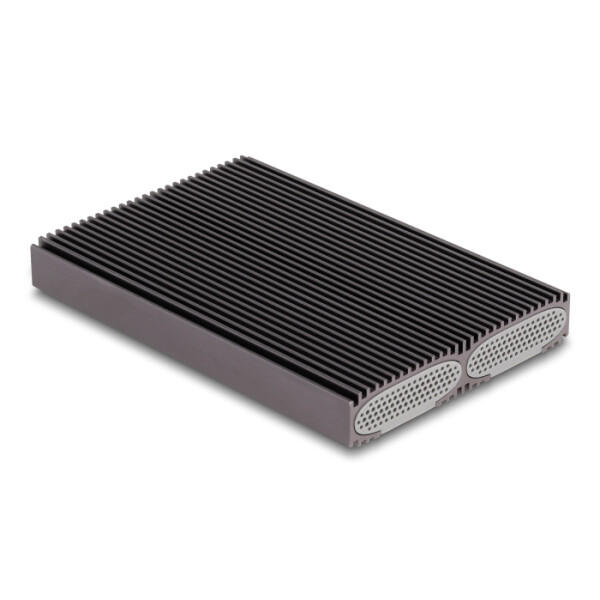 Delock Externes USB Type-C Dual Combo Gehäuse für 2 x M.2 NVMe PCIe oder SATA SSD - werkzeugfrei, SSD-Gehäuse, M.2, M.2, PCI Express, 10 Gbit/s, USB Anschluss, Schwarz, Grau