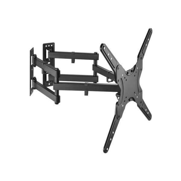 Equip 650328 Neig-/schwenkbare Eck-TV-Wandmontagehalterung, 23 bis 55 Zoll, 139,7 cm (55"), 200 x 100 mm, 400 x 400 mm, -15 - 2°, Kunststoff, Edelstahl, Schwarz