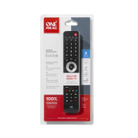 One for All Evolve 4, Audio, DTT, DVD/Blu-ray, Spielekonsole, Heimkinosystem, IPTV, Projektor-Halterung, SAT, STB, TNT,..., IR Wireless, Drucktasten, Schwarz
