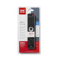 One for All Evolve 4, Audio, DTT, DVD/Blu-ray, Spielekonsole, Heimkinosystem, IPTV, Projektor-Halterung, SAT, STB, TNT,..., IR Wireless, Drucktasten, Schwarz