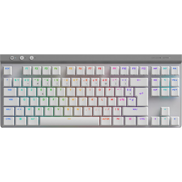 Logitech G G515, Kabellos, RF Wireless + Bluetooth, Mechanischer Switch, AZERTY, RGB-LED, Weiß