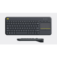 Logitech K400 Plus Tv, Mini, Kabellos, RF Wireless, QWERTY, Schwarz