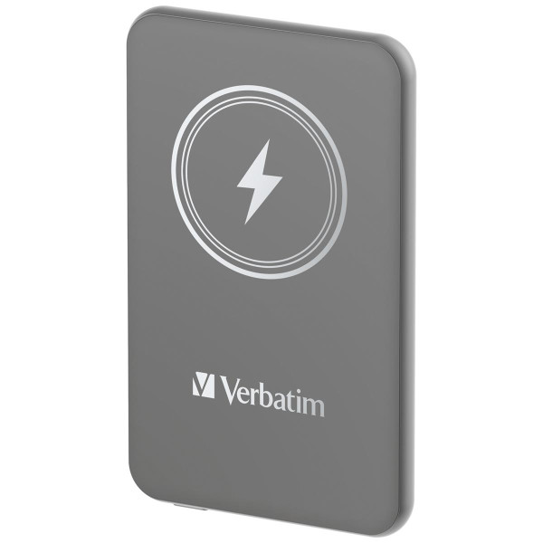 Verbatim Charge n Go, 5000 mAh, Lithium Polymer (LiPo), Quick Charge 3.0, Kabelloses Aufladen, Grau