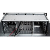 Inter-Tech 4U 40248, Rack, Server, Schwarz, Grau, ATX, micro ATX, Mini-ITX, SSI CEB, Stahl, Alarm, HDD, Netzwerk, Leistung