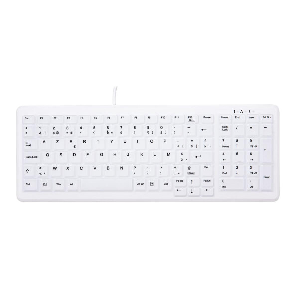 Cherry AK-C7000, Kabelgebunden, USB, Scherenschalter, AZERTY, Weiß
