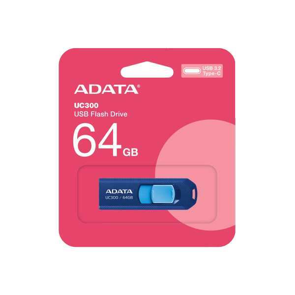 ADATA UC300, 64 GB, USB Typ-C, 3.2 Gen 1 (3.1 Gen 1), 100 MB/s, Dia, Blau