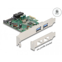 Delock PCI Express x1 Karte zu 2 x extern USB 3.2 Gen 1...