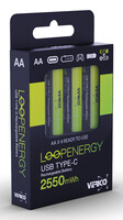 Verico LoopEnergy Li-Ion Akku AA2550 USB-C 4er Pack...