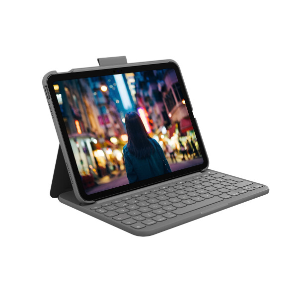 Logitech Slim Folio, QWERTY, Spanisch, 1,8 cm, 1 mm, Apple, iPad (10th gen) Model: A2696, A2757, A2777