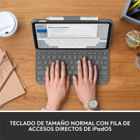 Logitech Slim Folio, QWERTY, Spanisch, 1,8 cm, 1 mm, Apple, iPad (10th gen) Model: A2696, A2757, A2777