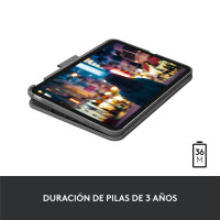 Logitech Slim Folio, QWERTY, Spanisch, 1,8 cm, 1 mm, Apple, iPad (10th gen) Model: A2696, A2757, A2777