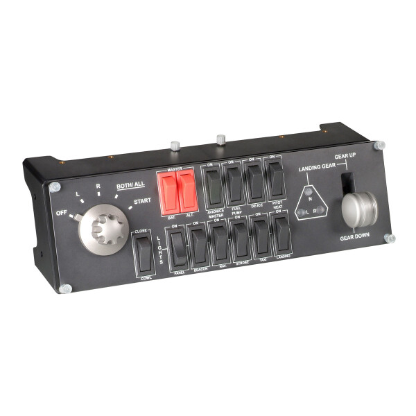 Logitech G Flight Switch Panel, Flugsimulation, PC, Analog / Digital, Kabelgebunden, USB 2.0, Schwarz, Rot, Silber