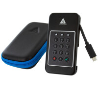Apricorn Aegis NVX, 1 TB, USB Typ-C, 3.2 Gen 1 (3.1 Gen 1), 1000 MB/s, Passwortschutz, Schwarz