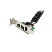 StarTech.com 3 Port 2b 1a 1394 Mini PCI Express FireWire-Kartenadapter, PCIe, IEEE 1394/Firewire, Full-height / Low-profile, PCIe 1.1, Schwarz, Edelstahl, Texas Instruments - XIO2213B