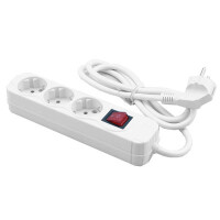MEDIARANGE MRCS205, 1,4 m, 3 AC-Ausgänge, Weiß, Weiß, 1 Stück(e)