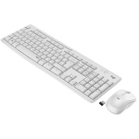 Logitech MK295 Silent Wireless Combo, Volle Größe (100%), Kabelgebunden, USB, QWERTY, Weiß, Maus enthalten