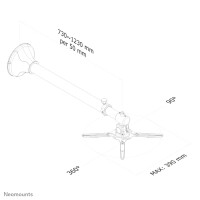 Neomounts Projektor Wandhalterung, Wand, 12 kg, Silber,...