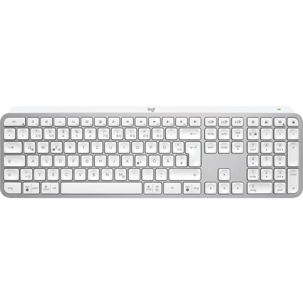 Logitech MX Keys S, Kabellos, RF Wireless + Bluetooth, Scherenschalter, QWERTZ, LED, Aluminium, Weiß