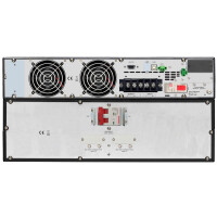 APC Easy UPS On-Line, 5kVA/5kW, Rackmontage 5HE, 230V, Festverdrahteter 3-adriger (1P+N+E) Ausgang, Kartensteckplatz, LCD, verläng. Laufzeit, mit Kit, Doppelwandler (Online), 5 kVA, 5000 W, Reiner Sinus, 110 V, 300 V