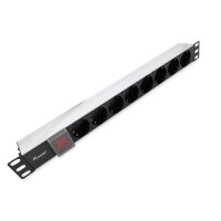 Equip 8-Fach Deutsche Steckdosenleiste, Aluminium-Schale,...