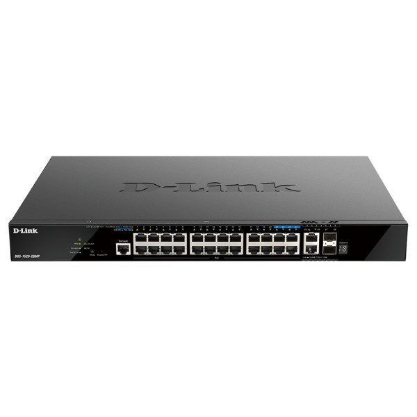 D-Link DGS-1520-28MP, Managed, L3, Gigabit Ethernet (10/100/1000), Power over Ethernet (PoE), Rack-Einbau, 1U