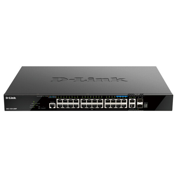 D-Link DGS-1520-28MP, Managed, L3, Gigabit Ethernet (10/100/1000), Power over Ethernet (PoE), Rack-Einbau, 1U