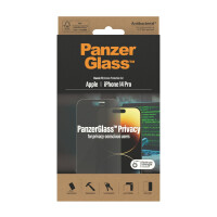 PanzerGlass ® Privacy Displayschutz Apple iPhone 14 Pro | Classic Fit, Apple, Apple - iPhone 14 Pro, Trockene Anwendung, Kratzresistent, Schockresistent, Antibakteriell, Transparent, 1 Stück(e)