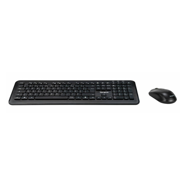 Targus AKM610FR, Volle Größe (100%), Kabellos, RF Wireless, AZERTY, Schwarz, Maus enthalten