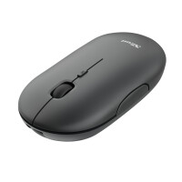 Trust Puck, Beidhändig, Optisch, RF Wireless + Bluetooth, 1600 DPI, Schwarz