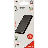 2GO 797517, 10000 mAh, Power Delivery, 42,5 W, Schwarz