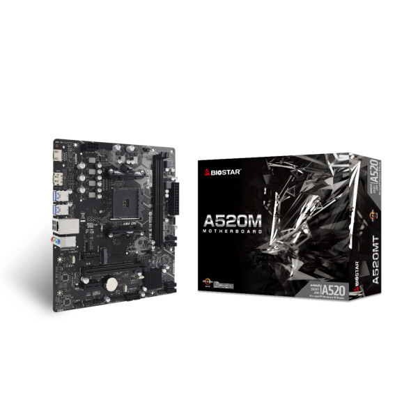 Biostar A520MT, AMD, Sockel AM4, AMD Ryzen™ 3, Sockel AM4, DDR4-SDRAM, 64 GB
