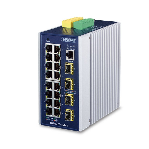 Planet IGS-6325-16T4S, Managed, L3, Gigabit Ethernet (10/100/1000), Vollduplex, Wandmontage