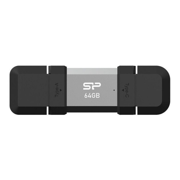 Silicon Power SP064GBUC3C51V1S, 64 GB, USB Type-A / USB Type-C, 3.2 Gen 1 (3.1 Gen 1), 120 MB/s, Kappe, Schwarz, Silber