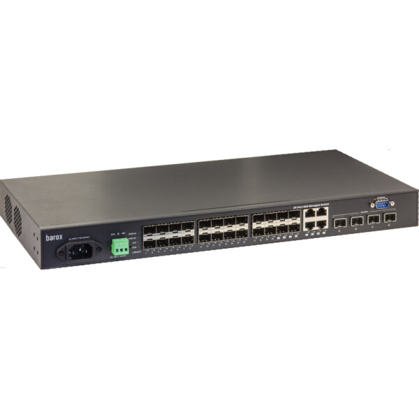 Barox RY-LGSO25-28, Managed, L2/L3, Gigabit Ethernet (10/100/1000), Vollduplex, Rack-Einbau, 1U