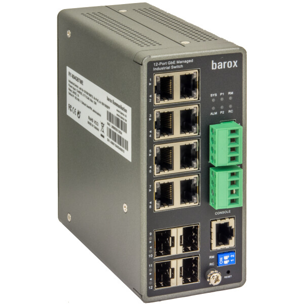 Barox RY-804GBTME, Managed, L2/L3, Gigabit Ethernet (10/100/1000), Vollduplex
