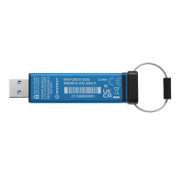 Kingston IronKey 512GB Keypad 200, FIPS 140-3 Lvl 3 (ausstehend) AES-256 Verschlüsselung, 512 GB, USB Typ-A, 3.2 Gen 1 (3.1 Gen 1), 280 MB/s, Schutzhülle, Blau