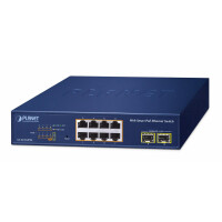Planet 8-Port 10/100/1000T 802.3at, Managed, L2, Gigabit...