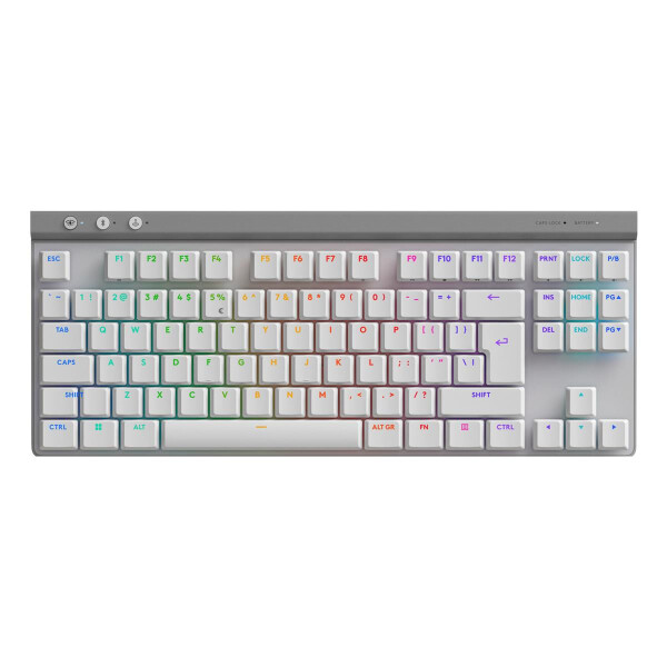 Logitech G G515, Verkabelt & Kabellos, USB + RF Wireless + Bluetooth, Mechanischer Switch, QWERTY, RGB-LED, Weiß