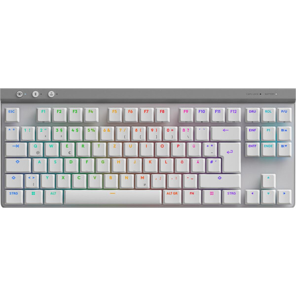 Logitech G G515, Kabellos, RF Wireless + Bluetooth, Mechanischer Switch, QWERTZ, RGB-LED, Weiß