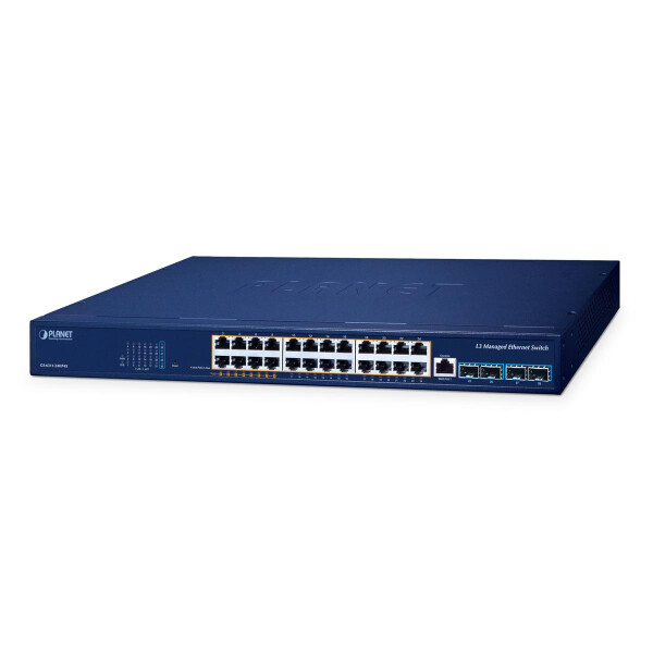 Planet GS-6311-24HP4X, Managed, L3, Gigabit Ethernet (10/100/1000), Vollduplex, Power over Ethernet (PoE)