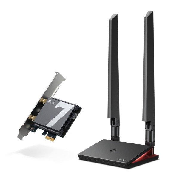 TP-LINK Archer TBE550E, Eingebaut, Kabellos, PCI Express, WLAN / Bluetooth, 9300 Mbit/s, Schwarz