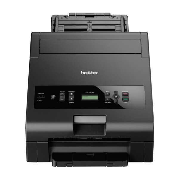 Brother HAK-100, LCD, 48 x 10,9 mm, Cover lock, Fehler, Folie, Save, Tasten, Clear/Back, Runter, Favourite1, Favourite2, Foil save, Menü, Ok, Power on/off, Start, Stop/Exit,..., Centre, Links