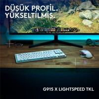 Logitech G G915 X LIGHTSPEED, Verkabelt & Kabellos, USB + RF Wireless + Bluetooth, Mechanischer Switch, QWERTY, LED, Weiß
