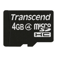 Transcend TS4GUSDC4, 4 GB, MicroSDHC, Schwarz